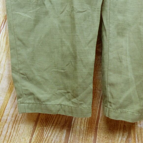 Abercrombie & Fitch Jumpsuit Womens XLT Army Green Short Sleeves Utility Boho - Picture 8 of 11